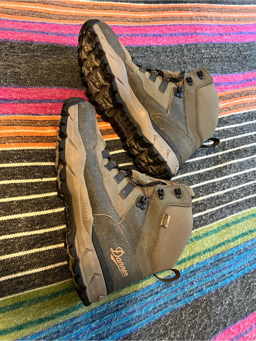 Danner Vital Trail Waterproof Hiking Boots for Men - Brown/Olive - size 11